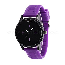Модные женские сплав силиконовые кварцевые наручные часы, синий фиолетовый, 255x20 мм, голова часов : 53x48x12 мм