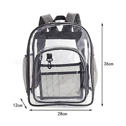 Прозрачные рюкзаки из ПВХ и нейлона, для женщин девушек, серые, 36x28x12 см