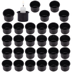 Copa de vela de aluminio, accesorios para hacer velas en tarro, negro, 2.65x1.9 cm, diámetro interior: 2.2 cm