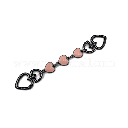 Legierungs-Emaille-Herz-Taschengurtverlängerungen, mit Drehverschlüsse, für Taschenersatzzubehör, Metallgrau, rosa, 17 cm