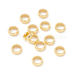 201 Edelstahl-Abstandhalter-Perlen, flach rund/ring, echtes 18k vergoldet, 6x2 mm, Bohrung: 4 mm