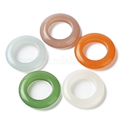 Acryl-Ling-Ringe, imitatorische Jade, Ring, Mischfarbe, 26x5 mm, Bohrung: 16 mm, ca. 385 Stk. / 500 g