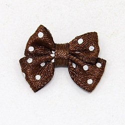 Spot Ribbon Hair Bows, Fabric Material in Polka Dots Design, good for Dress & Hair Jewelry Decoration, Coffee, about 17~18mm wide, 24mm long
