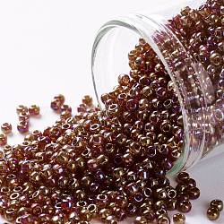 TOHO Round Seed Beads, Japanese Seed Beads, (165D) Transparent AB Ruby Hyacint, 11/0, 2.2mm, Hole: 0.8mm, about 1110pcs/bottle, 10g/bottle