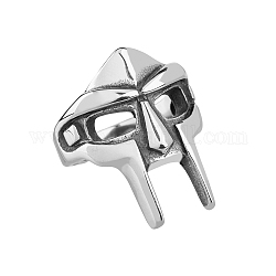 Superfindings anillo de dedo con máscara gótica anillo de acero de titanio anillo de plata personalizado para hombres y mujeres anillo de dedo punk vintage para accesorios de disfraz de cosplay