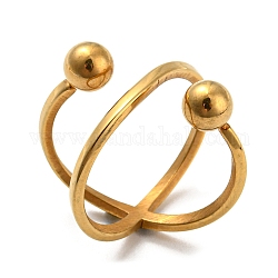 Placcatura ionica (ip) 304 anelli in acciaio inossidabile da donna, anello a croce, oro, misura degli stati uniti 7 (17.3mm)