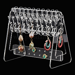 PandaHall Elite 1 Set Transparent Acrylic Earring Display Stands, Clothes Hanger Shaped Earring Organizer Holder with 10Pcs Butterfly Hangers, Clear, Finish Product: 15x8.3x12cm