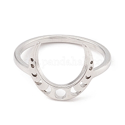304 anillo de dedo de fase lunar de acero inoxidable para mujer, color acero inoxidable, nosotros tamaño 7 3/4 (17.9 mm)