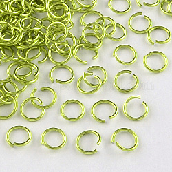 Anillos de salto abierto de alambre de aluminio, amarillo verdoso, 18 calibre, 10x1.0mm, aproximamente 16000 unidades / 1000 g