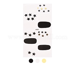 フルラップグラデーションマニキュアステッカー  粘着性のマニキュアストリップ  女性の女の子のためのネイルチップの装飾  星の模様  25x9~15.5mm  14pcs /シート