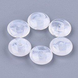 Acryl-Perlen, Nachahmung Edelstein, Rondell, klares Weiß, 18x7.5 mm, Bohrung: 2 mm, ca. 389 Stk. / 500 g