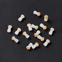 Perles de verre opaques, champignons, verge d'or, 8x4.5mm, Trou: 1mm, environ 96~98 pcs / sachet 