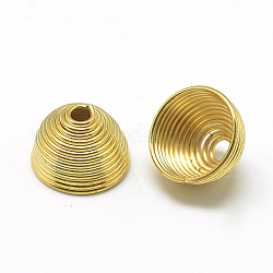 Perle di ferro placcato in ferro, perline bobina, mezzo tondo, oro, 7x10mm, Foro: 1.5 mm
