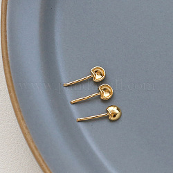 Alfileres de cabeza de oreja de ratón de latón, para hacer perlas barrocas, dorado, 12.5x5mm