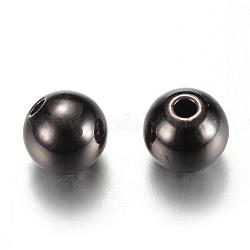 Spacer бисер латунные, круглые, металлический черный, 3x2.5 мм, отверстие : 1.5 мм