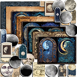 38 Blatt Retro-Mond-Scrapbook-Papierblöcke, für DIY Album Sammelalbum, Grußkarte, Hintergrundpapier, Mischfarbe, 210x145 mm
