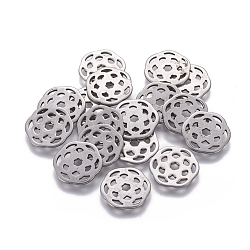 201 Stainless Steel Cabochons, Rose, Stainless Steel Color, 14x1mm