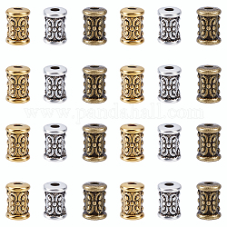 Tibetischer stil legierung perlen, Bleifrei und cadmium frei, Vasen- und Röhrenformen, Mischfarbe, 7x5 mm, Bohrung: 2 mm, 600 Stück / Karton