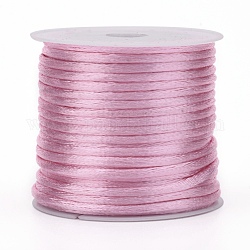 Nylonschnur, Satin Rattail Schnur, für die Herstellung von Perlenschmuck, chinesisches Verknoten, rosa, 2 mm, ca. 10.93 Yard (10m)/Rolle