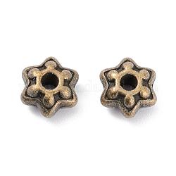 Tibetan Silver Spacer Beads, Flower, Cadmium Free & Nickel Free & Lead Free, Antique Bronze, 9mm, Hole: 2mm