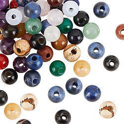 Olycraft Natural & Synthetic Mixed Gemstone Beads, Round, Mixed Dyed and Undyed, 8mm, Hole: 2.5mm, 36pcs/box