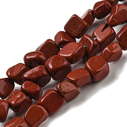 Natürliche rote Jaspis Perle Stränge, getrommelt Stein, Nuggets, 3~7.5x4.5~6x3~6 mm, Bohrung: 1 mm, ca. 61~66 Stk. / Strang, 15.16''~15.35'' (38.5~39 cm)