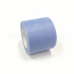 Nastri decorativi in rete, tessuto di tulle, Tessuto di bobina di rullo di tulle per la realizzazione di gonna, blu cadetto, 2 pollice (5 cm), circa 25iarde / rotolo (22.86m / rotolo)