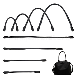 Wadorn 8шт 4 стиля искусственная кожа пришить ручки сумки, чёрные, 32~62.5x1.5~1.6x0.95~1.1 см, отверстие : 1.5 мм, 2шт / стиль