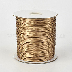 Cordón de poliéster encerado coreano ecológico, burlywood, 0.8mm, alrededor de 174.97 yarda (160 m) / rollo