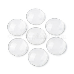 (Defective Closeout Sale: Scratch) Transparent Glass Cabochons, Clear Dome Cabochon for Cameo Photo Pendant Jewelry Making, Clear, 39.5x8mm
