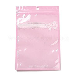 Bolsas con cierre zip de embalaje de plástico, Con ventana transparente, bolsas superiores autoselladas, Rectángulo, rosa, 18x12x0.15 cm, espesor unilateral: 2.5 mil (0.065 mm)