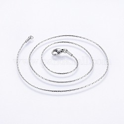 Collares de cadena de coreana de 304 acero inoxidable, con cierre de langosta, color acero inoxidable, 17.7 pulgada (45 cm), 1x1mm