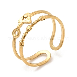 304 anillo hueco abierto de acero inoxidable para mujer., triángulo con estrella, real 18k chapado en oro, nosotros tamaño 8 3/4 (18.7 mm)