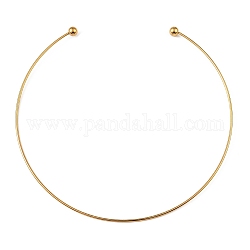 Colliers en 304 acier inoxydable, collier rigide minimalisme, avec perles amovibles, or, diamètre intérieur: 5-7/8 pouce (15 cm)