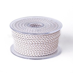 Braided Cowhide Cord, Leather Jewelry Cord, Jewelry DIY Making Material, White, 6mm, about 16.4 yards(15m)/roll