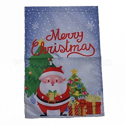 Gartenfahne zu Weihnachten, Doppelseitige Hausfahnen aus Polyester, für Hausgarten Hof Bürodekorationen, Weihnachtsmann/Weihnachtsmann, Farbig, 460x320x0.4 mm, Bohrung: 18 mm