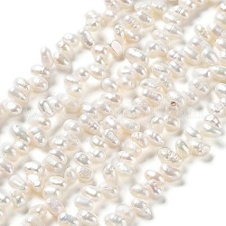 Brins de perles de culture d'eau douce naturelles, riz, blanc antique, 5~7x4~4.5mm, Trou: 0.6mm, Environ 90 pcs/chapelet, 12.80'' (32.5 cm)