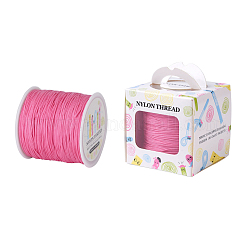 Nylon Thread, Hot Pink, 0.8mm, about 98.43yards/roll(90m/roll)