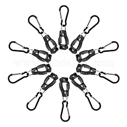 Clip di presa per guanti in plastica gorgecraft, con chiusura in lega di alluminio e anello di ferro, nero, 93mm, 10 pc / set