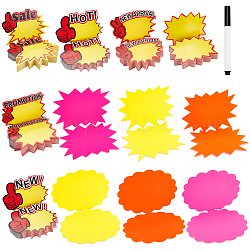 NBEADS 360 Pcs 12 Styles Price Labels, Fluorescent Sale Price Stickers Blank Explosive Shape Retail Sale Tags with Plastic Pen for Retail Store Party Favors