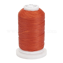 Cordon de polyester ciré, plat, orange foncé, 1mm, environ 76.55 yards (70 m)/rouleau