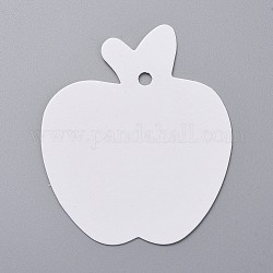 Etiquetas de regalo de papel, etiquetas de suspensión, para manualidades, manzana, blanco, 63.5x53x0.3mm, agujero: 4 mm