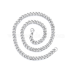 201 in acciaio inox collana della catena a maglia cubano uomini, colore acciaio inossidabile, 17.72 pollice (45 cm), larghezza: 7 mm