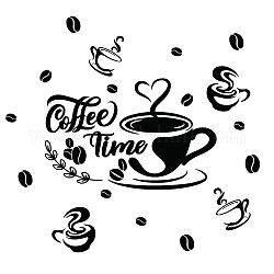 Superdant coffee time decals aroma di caffè adesivi murali a forma di cuore decor coffee cup chicchi di caffè decorazione della parete adesivi con foglie di eucalipto per caffè bar ristorante dispensa decor