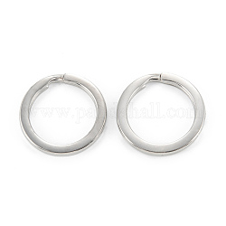 304 Stainless Steel Split Key Ring Clasps, Manual Polishing, for Keychain Making, Stainless Steel Color, 30x3mm, Inner Diameter: 23mm