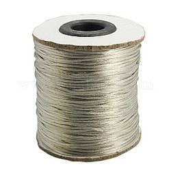 Nylon Cord, Satin Rattail Cord, for Beading Jewelry Making, Chinese Knotting, Dark Gray, 2mm, about 50yards/roll(150 feet/roll)