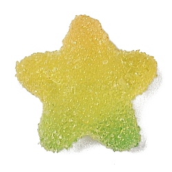 Resin Decoden Cabochons, Imitation Candy, Two Tone, Gradient Color, Star, Light Khaki, 17x18x6mm
