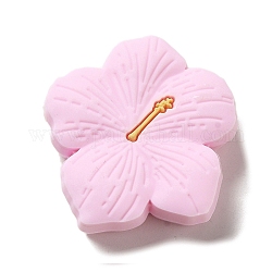 Kirschblüten Silikon Fokalperlen, diy pflege halsketten machen, Perle rosa, 28x29x9.5 mm, Bohrung: 2 mm