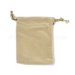 Прямоугольник мешки велюровый ювелирные изделия, песчаный коричневый, 9.4x7.6 см