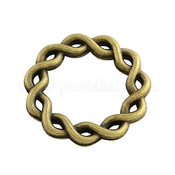 Tibetan Style Alloy Linking Rings, Cadmium Free & Nickel Free & Lead Free, Antique Bronze, 20.5x2.5mm, Hole: 14mm, about 621pcs/1000g